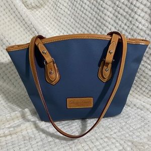 EUC Dooney and Bourke blue canvas tote bag